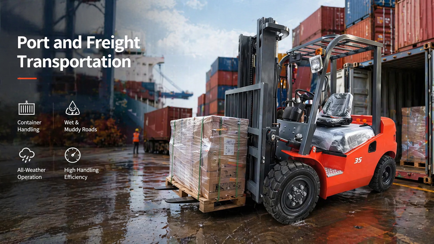 forklift for port transportation