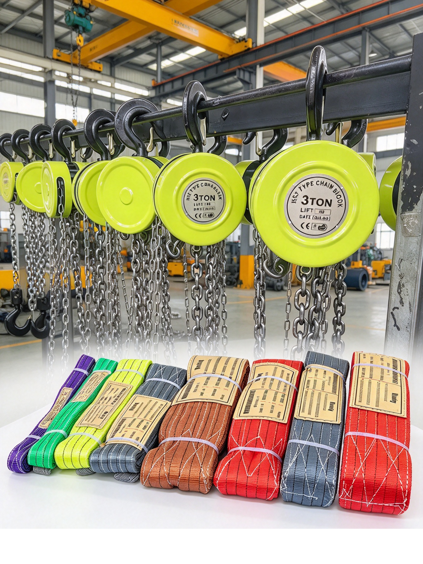 webbing sling and lifting chain